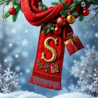 Christmas scarf — letter S