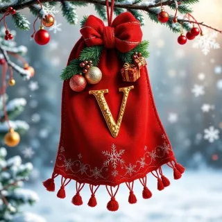 Christmas scarf — letter V