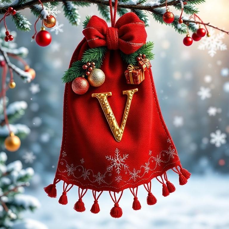 Christmas scarf — letter V