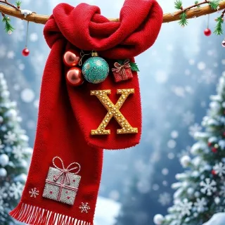 Christmas scarf — letter X