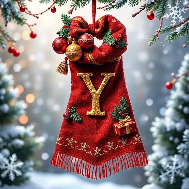 Christmas scarf — letter Y