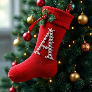 Christmas sock — letter A