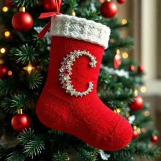 Christmas sock — letter C