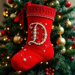 Christmas sock — letter D