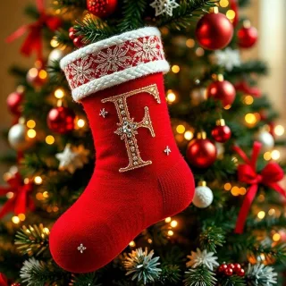 Christmas sock — letter F