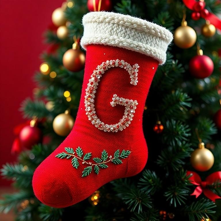 Christmas sock — letter G
