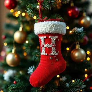 Christmas sock — letter H