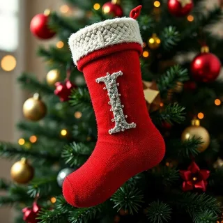 Christmas sock — letter I