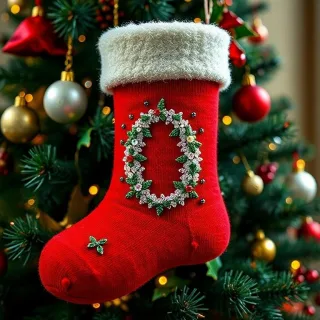 Christmas sock — letter O