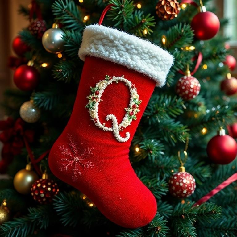 Christmas sock — letter Q