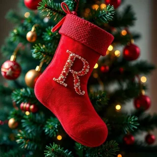 Christmas sock — letter R
