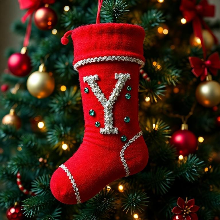 Christmas sock — letter Y