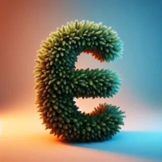 Christmas spruce — letter E (variant 2)