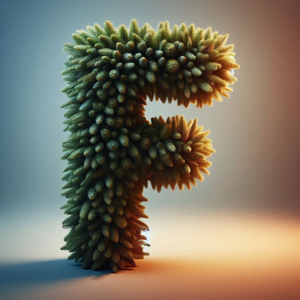 Christmas spruce — letter F