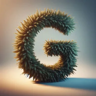 Christmas spruce — letter G (variant 2)