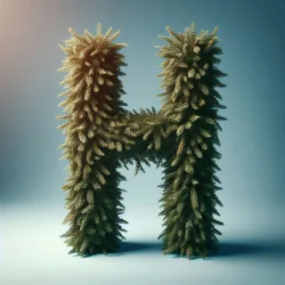 Christmas spruce — letter H (variant 2)