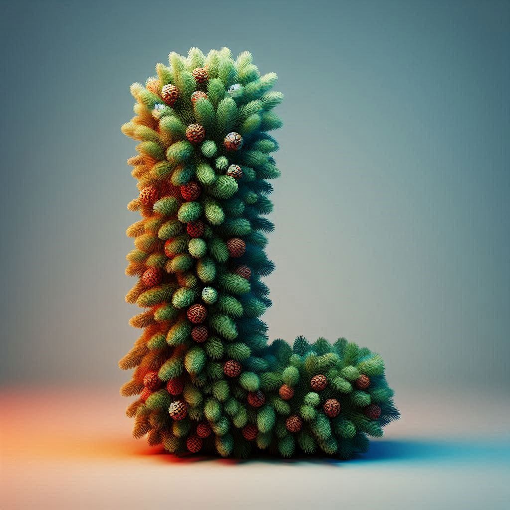 Christmas spruce — letter L (variant 2)