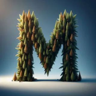 Christmas spruce — letter M (variant 2)