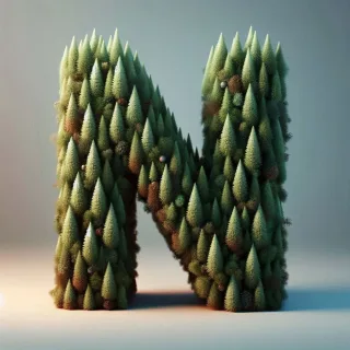 Christmas spruce — letter N (variant 2)