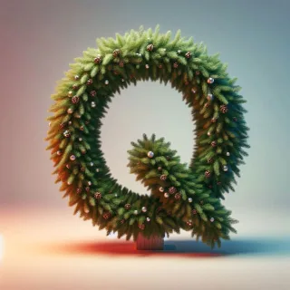 Christmas spruce — letter Q