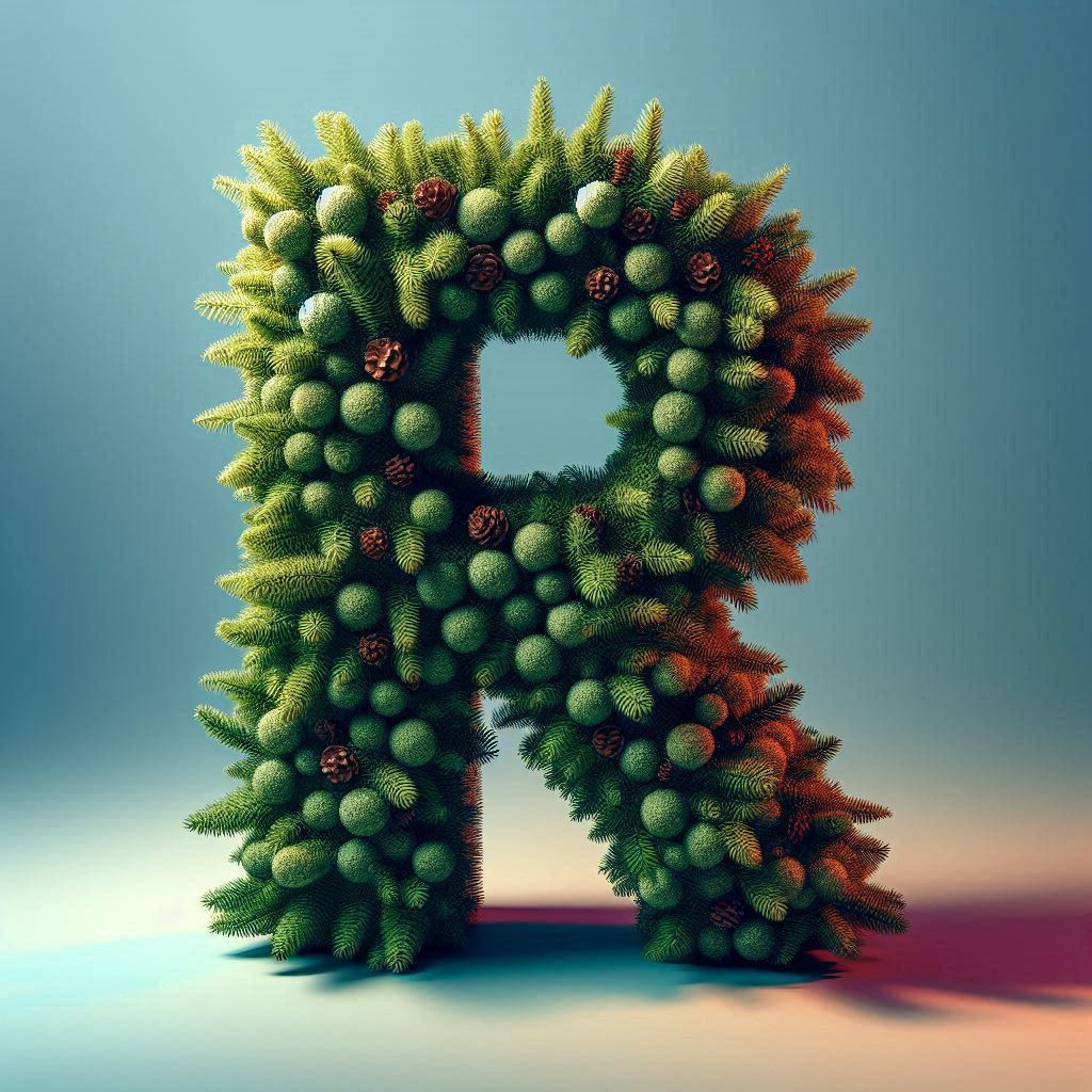 Christmas spruce — letter R