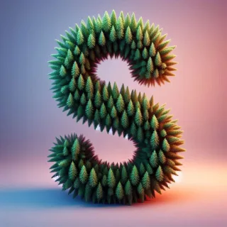 Christmas spruce — letter S (variant 2)