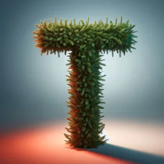 Christmas spruce — letter T (variant 2)