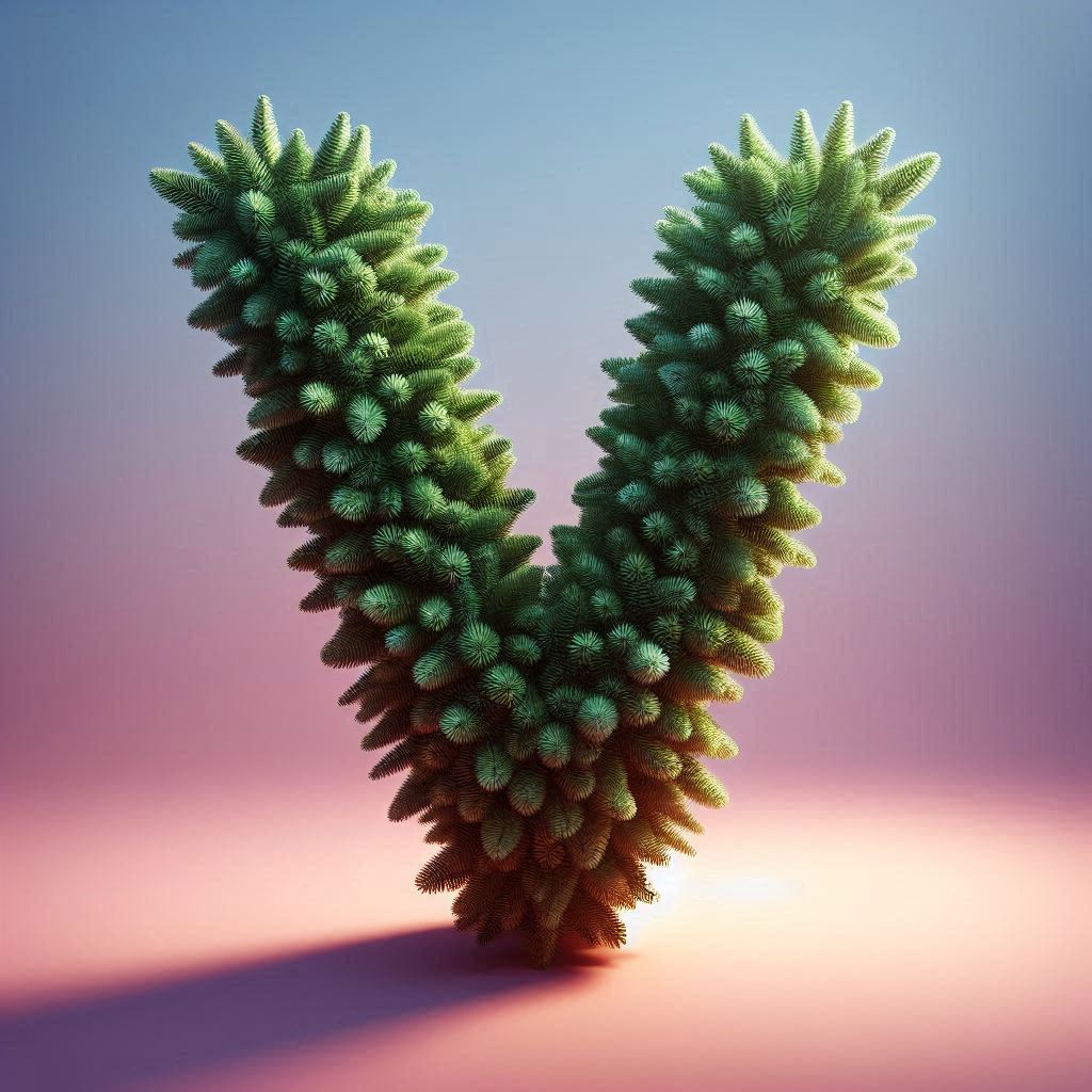 Christmas spruce — letter V