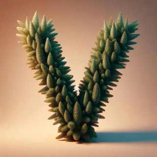 Christmas spruce — letter V (variant 2)