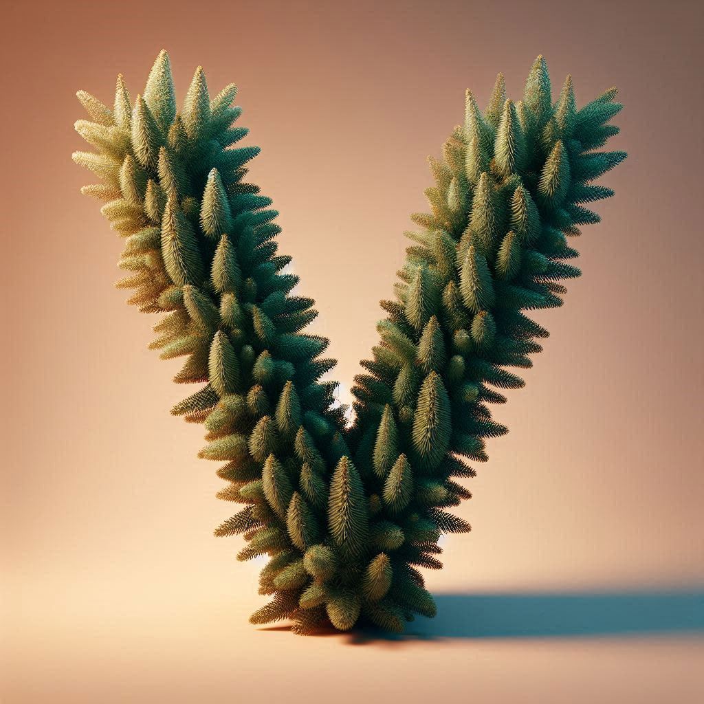Christmas spruce — letter V (variant 2)