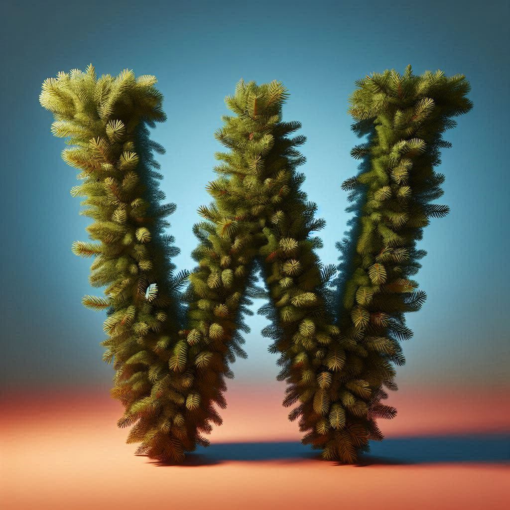 Christmas spruce — letter W