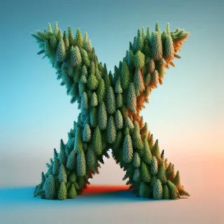 Christmas spruce — letter X (variant 2)