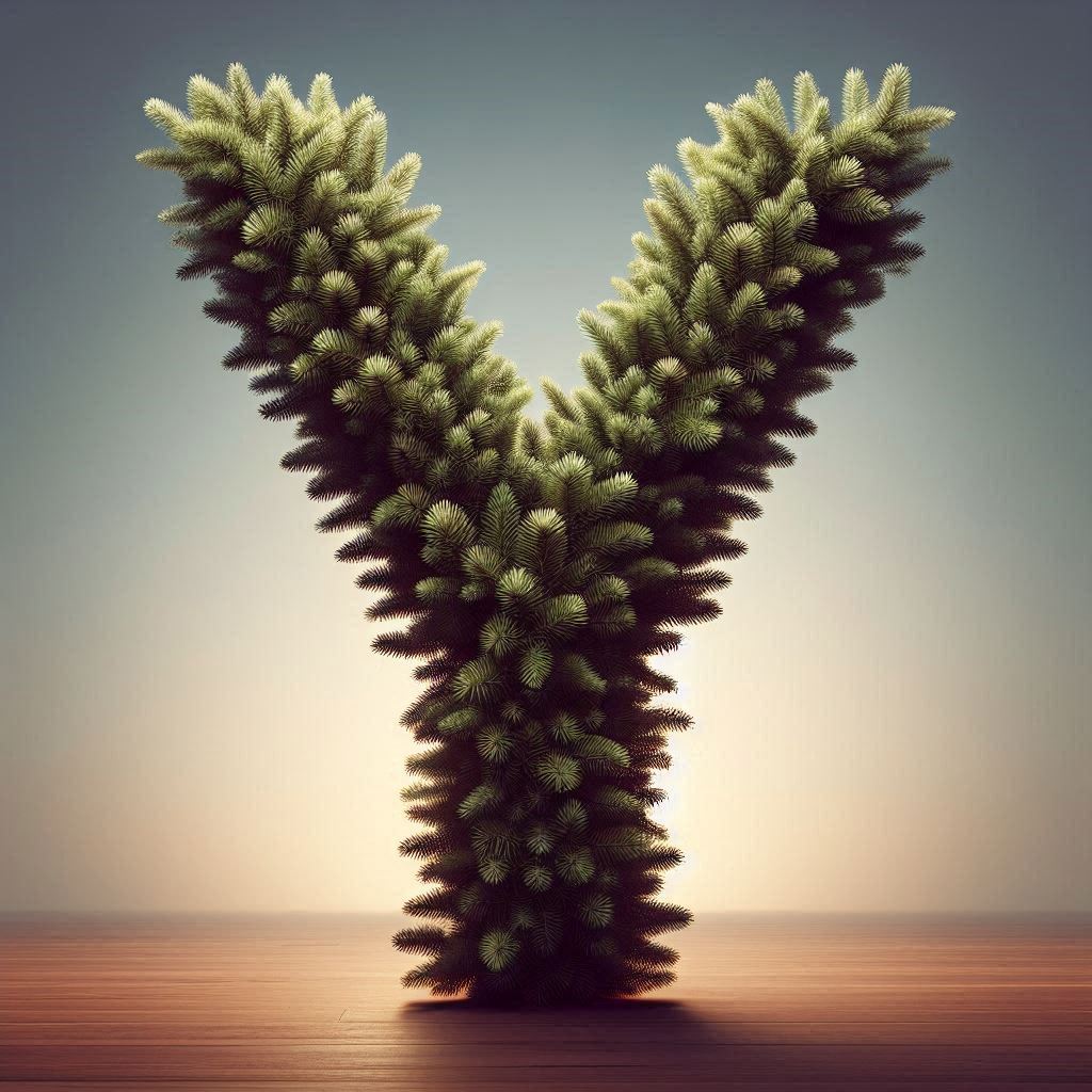 Christmas spruce — letter Y (variant 2)