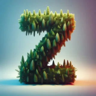 Christmas spruce — letter Z (variant 2)