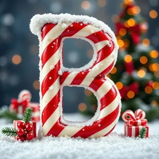 Christmas stick candy — letter B