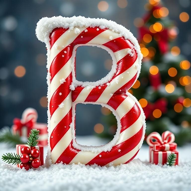 Christmas stick candy — letter B