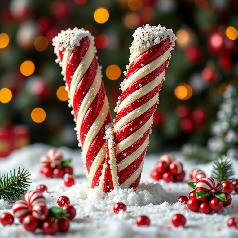 Christmas stick candy — letter V