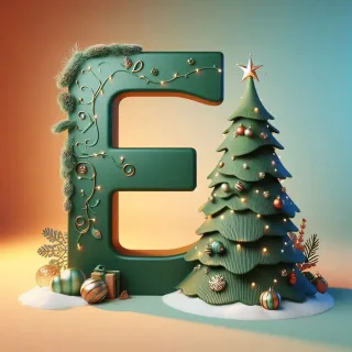 Christmas tree 3 — letter E (variant 2)