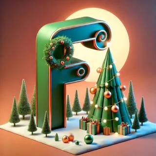 Christmas tree 3 — letter F (variant 2)