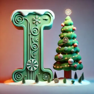 Christmas tree 3 — letter I (variant 2)