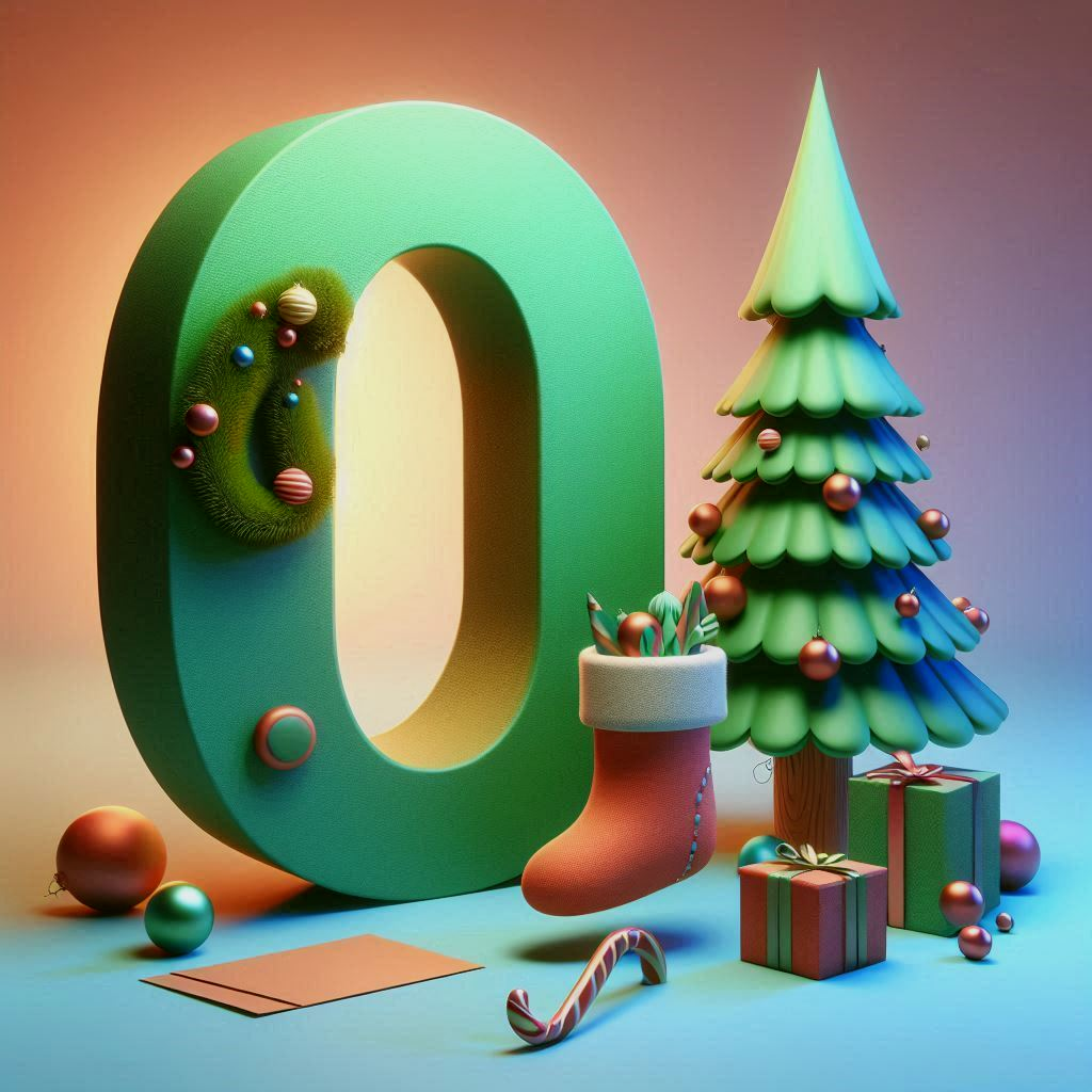 Christmas tree 3 — letter O (variant 2)