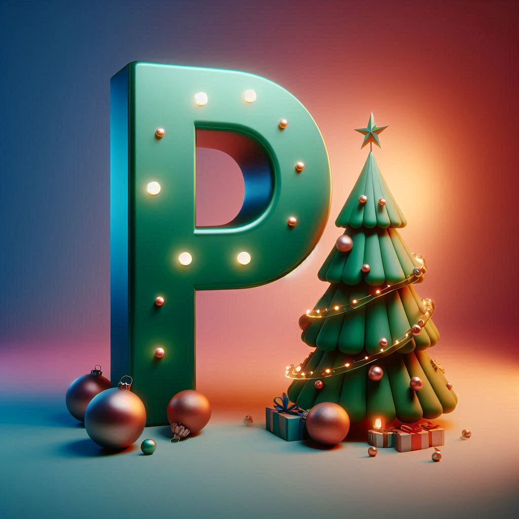Christmas tree 3 — letter P (variant 2)