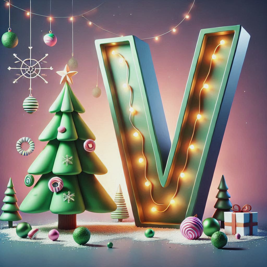 Christmas tree 3 — letter V (variant 2)