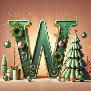 Christmas tree 3 — letter W (variant 2)