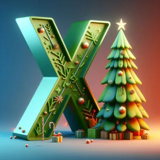 Christmas tree 3 — letter X (variant 2)