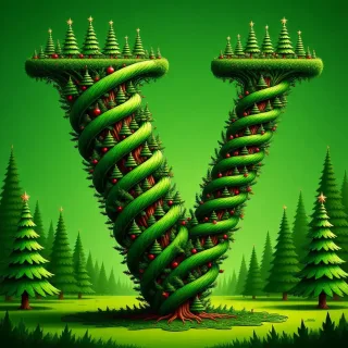 Christmas tree 4 — letter V