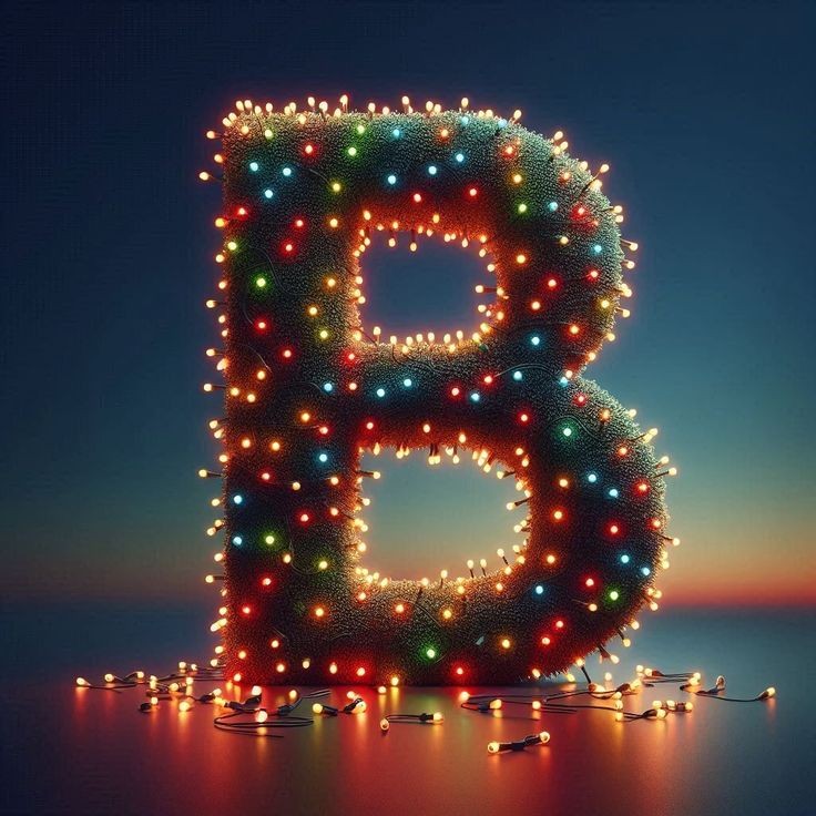 Christmas tree lights — letter B
