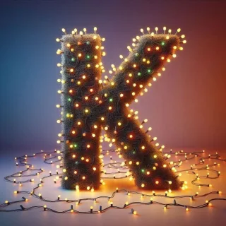 Christmas tree lights — letter K