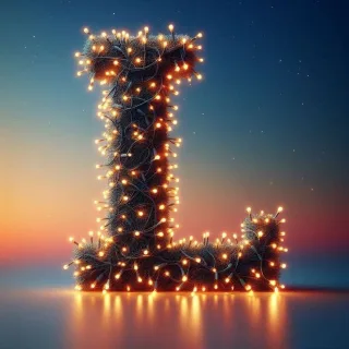 Christmas tree lights — letter L
