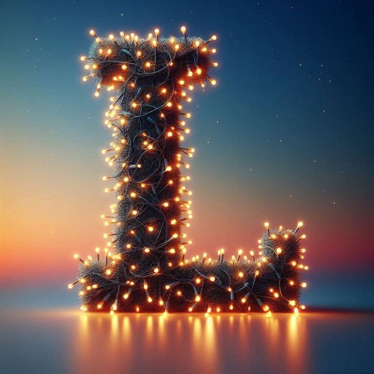 Christmas tree lights — letter L